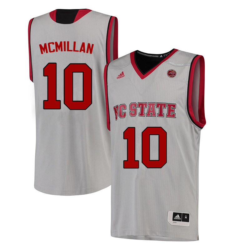 Men NC State Wolfpack #10 Nate McMillan College Basketball Jerseys-White